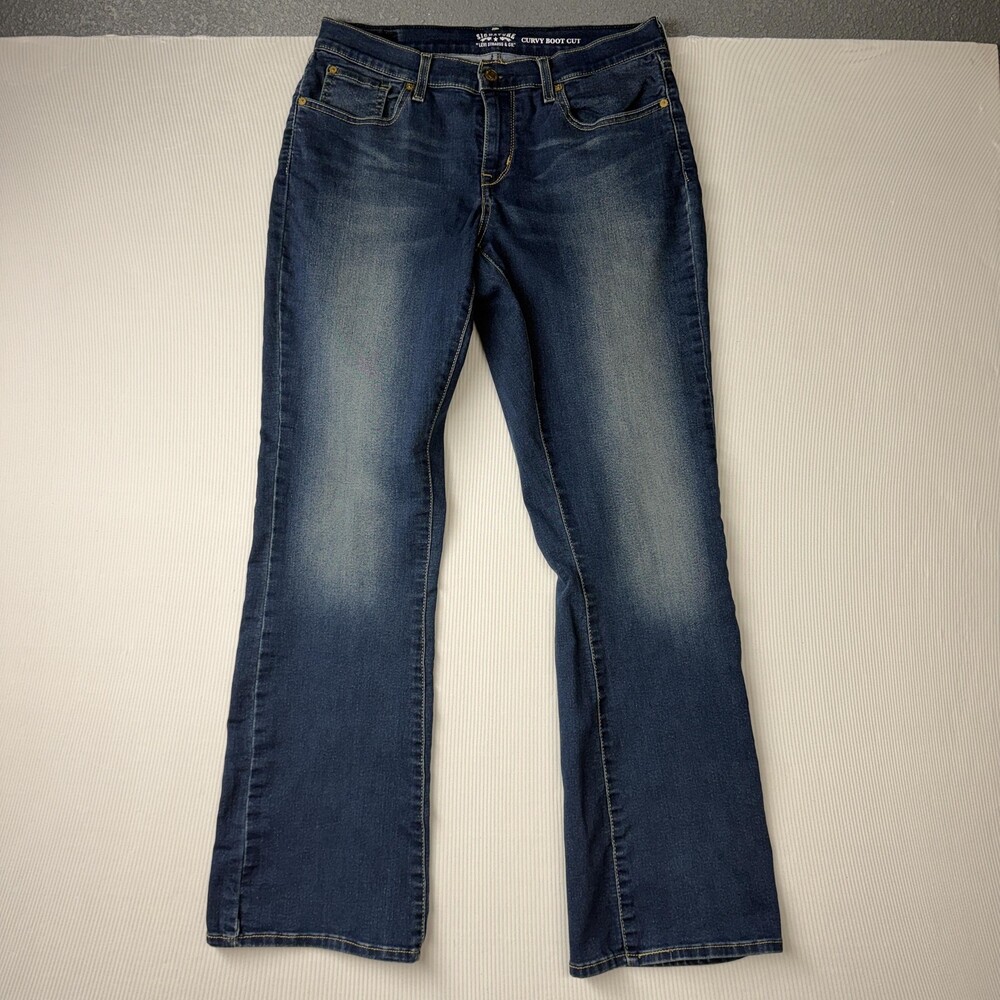 Signature By Levi Strauss & Co Jeans Womens 12 Blue Curvy Bootcut Mid Rise Denim